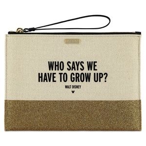 DISNEY PARKS KATE SPADE GOLD QUOTE CLUTCH WRISTLET